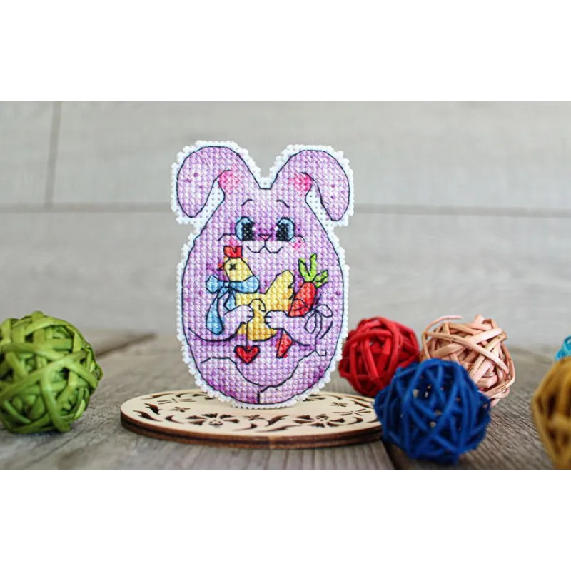 Kreuzstich-Set "Osterhase mit Huhn" SR-870