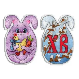 Cross stitch kit "Easter bunny with chicken" SR-870