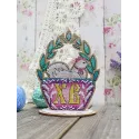 Cross-stich on wooden base "Easter mother hen" SO-075 (ES)