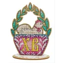 Cross-stich on wooden base "Easter mother hen" SO-075 (ES)