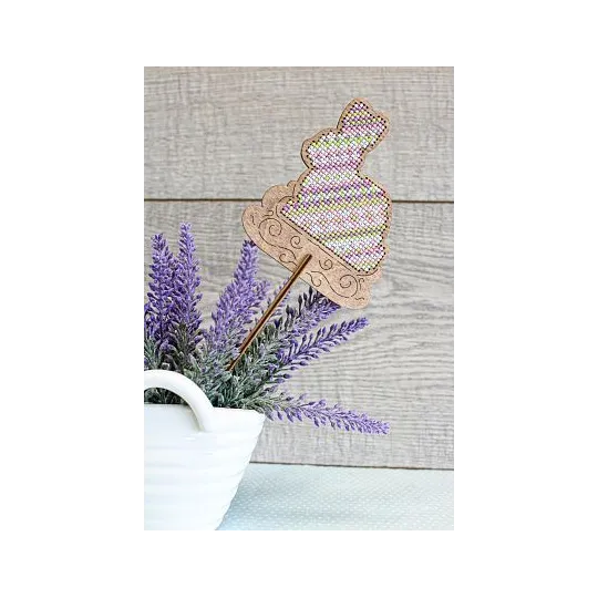 Cross-stich on wooden base "Colorful Easter" SO-078