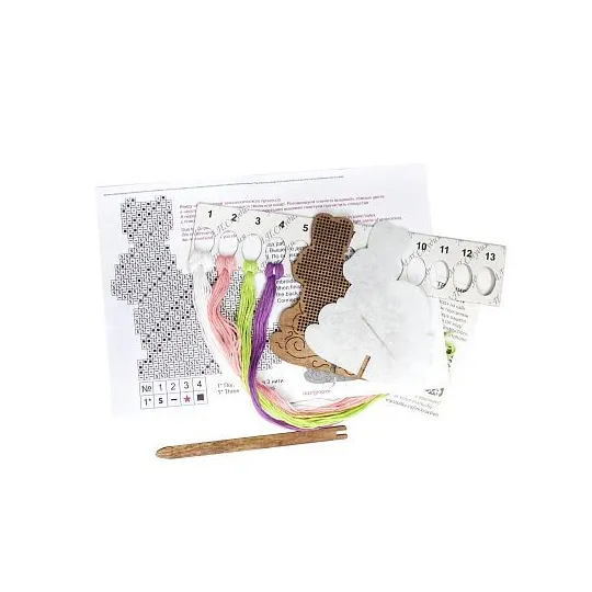 Cross-stich on wooden base "Colorful Easter" SO-078 (ES)