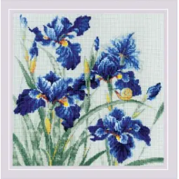 Kit de point de croix Iris bleus 30x30 SR2102