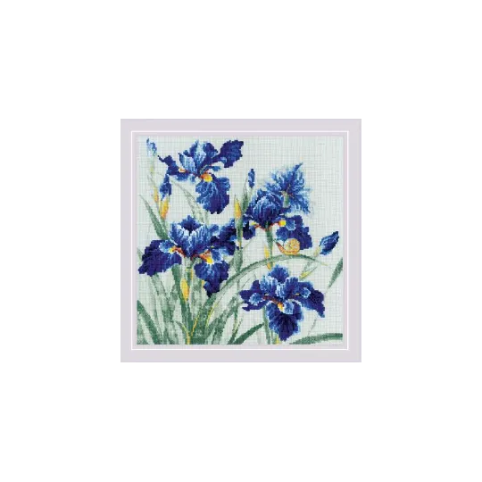 Набор для вышивания крестиком Голубые ирисы 30x30 SR2102