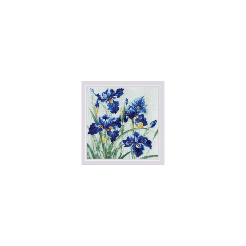 Kit de point de croix Iris bleus 30x30 SR2102