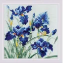 Набор для вышивания крестиком Голубые ирисы 30x30 SR2102