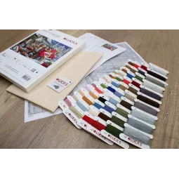 Kit de point de croix Chiots Noël 50x35 cm SB2414