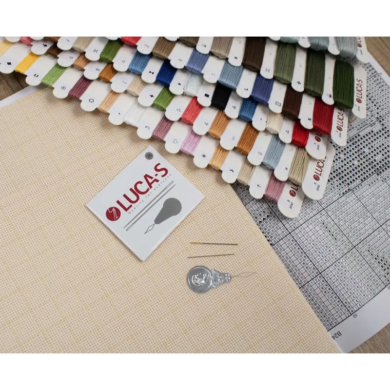 Набор для вышивания крестиком Рождественские щенки 50x35 см SB2414