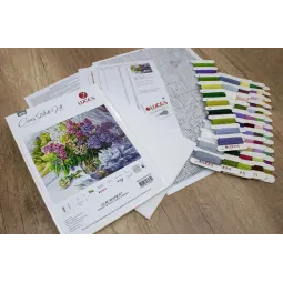 (D) Kreuzstich-Set Flieder-Bouquet 40x32 cm SB7015