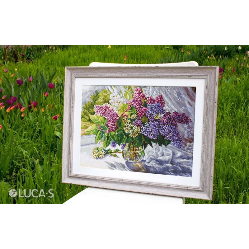 Cross stitch kit Lilac Bouquet 40x32 cm SB7015