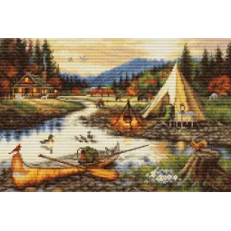 Cross stitch kit Gold Creek (small format version) 33x22 cm SBU5021