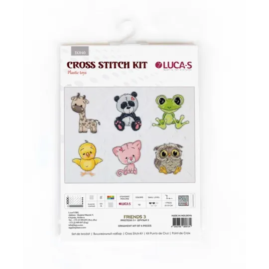 Kreuzstich-Set Freunde 3 8x9 cm SJK040