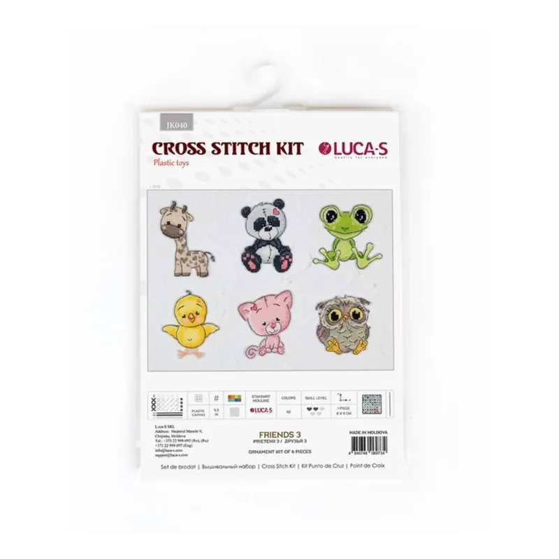 Kreuzstich-Set Freunde 3 8x9 cm SJK040