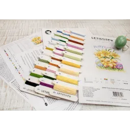 Trys viščiukai su narcizais ir kiaušiniu 15x18,5cm SLETIL8059