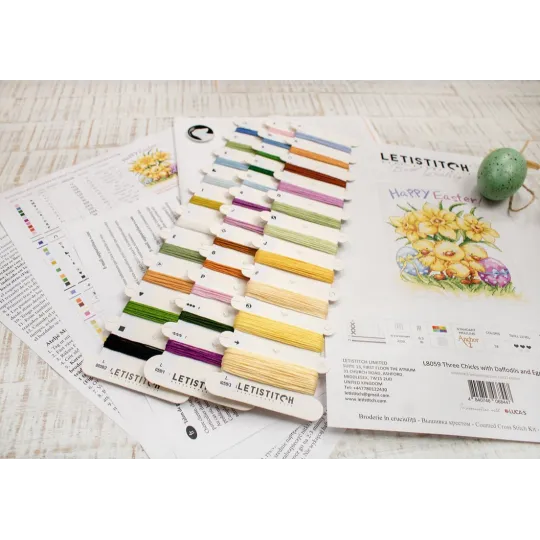 (D) Три цыпленка с нарциссами и яйцом 15x18,5см SLETIL8059