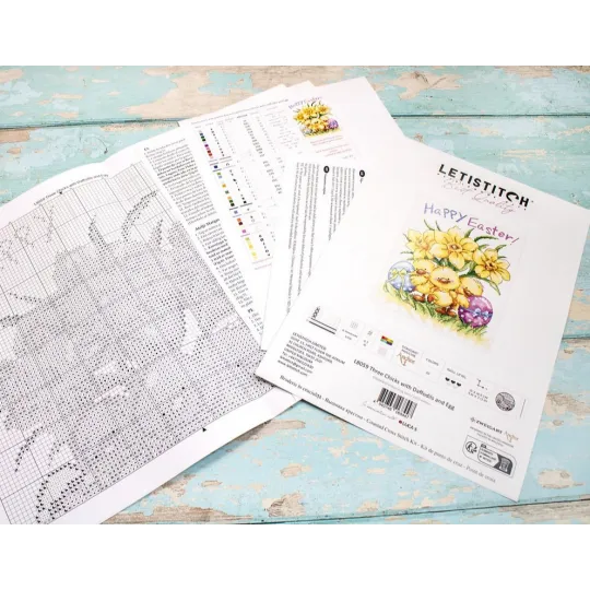 Three Chicks with Daffodils and Egg 15x18,5cm SLETIL8059 (ES)