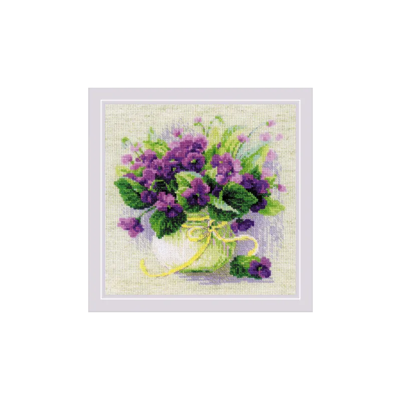 Needlecraft rinkinys Violetai puode 22x22 SR2091