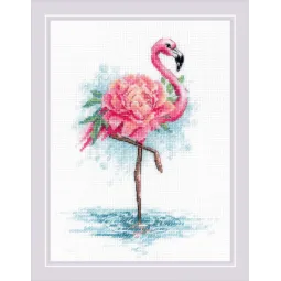 Kit de broderie Flamant Rose Florissant 18x24 SR2117