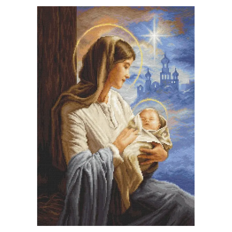 Набор для вышивания крестиком Святая Мария и дитя 29x40cm SB617