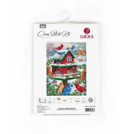(D) Cross stitch kit Blissful Bird Feeder 25x33cm SB2417