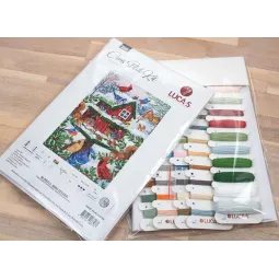 (D) Kreuzstich-Set "Glückliche Vogeltränke" 25x33cm SB2417