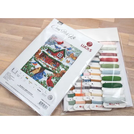 (D) Cross stitch kit Blissful Bird Feeder 25x33cm SB2417