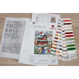 (D) Cross stitch kit Blissful Bird Feeder 25x33cm SB2417