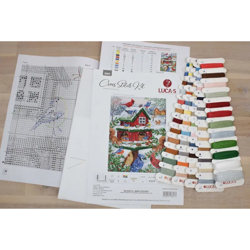 (D) Cross stitch kit Blissful Bird Feeder 25x33cm SB2417