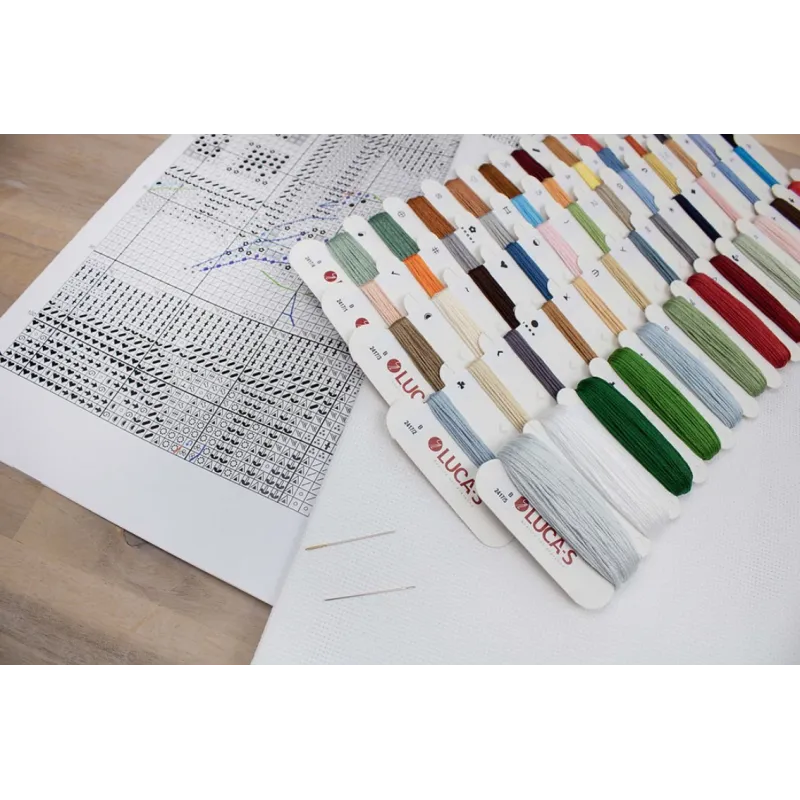 (D) Kreuzstich-Set "Glückliche Vogeltränke" 25x33cm SB2417