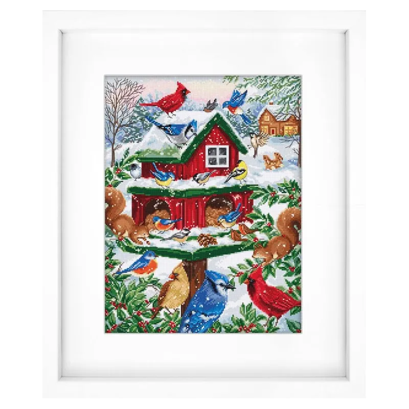 (D) Cross stitch kit Blissful Bird Feeder 25x33cm SB2417