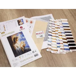 Kryželio siuvinėjimo rinkinys Šventoji Marija ir vaikas 18x25cm SG617