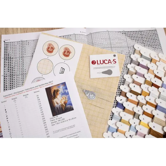 Набор для вышивания крестиком Святая Мария и дитя 18x25cm SG617