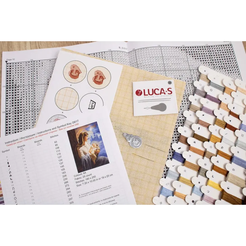 Набор для вышивания крестиком Святая Мария и дитя 18x25cm SG617