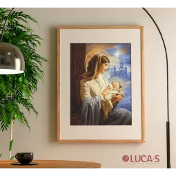 Kryželio siuvinėjimo rinkinys Šventoji Marija ir vaikas 18x25cm SG617