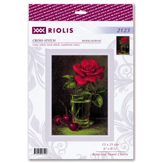 Cross stitch kit Rose and Sweet Cherry 15x21 SR2123