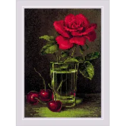 Cross stitch kit Rose and Sweet Cherry 15x21 SR2123
