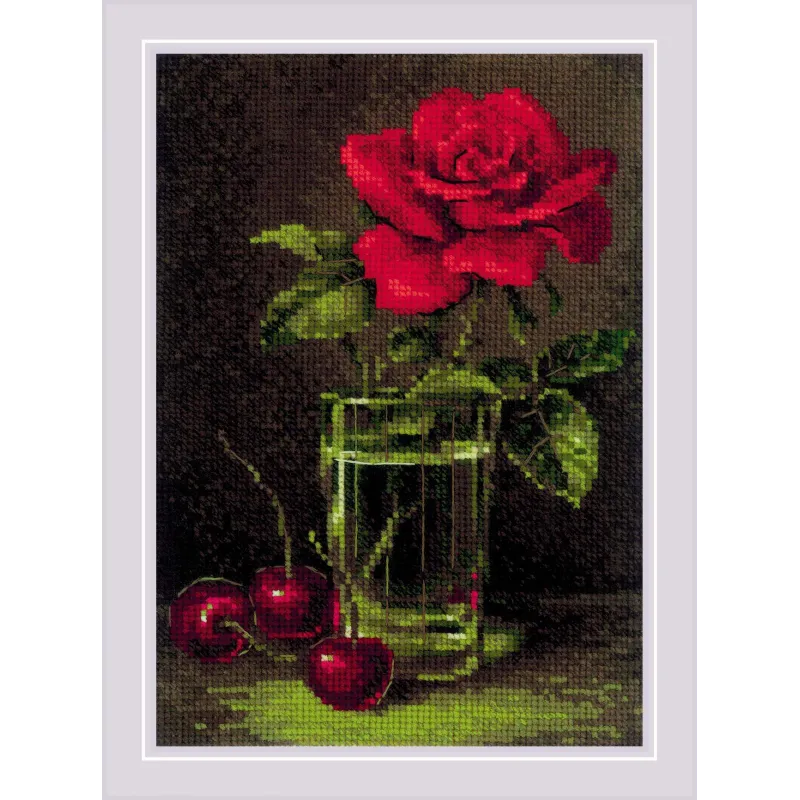 Cross stitch kit Rose and Sweet Cherry 15x21 SR2123