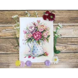 Kit de point de croix "Bouquet de roses adorables" SA-052