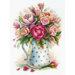 Kit de point de croix "Bouquet de roses adorables" SA-052