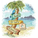 Water-soluble canvas cross stitch kit "Road to the sea" SV-688