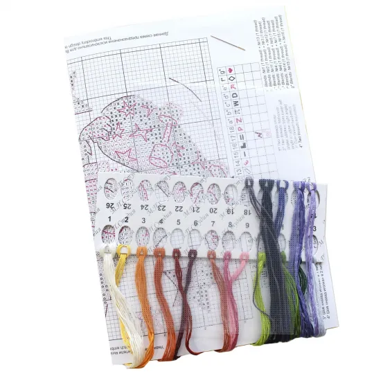 Набор для вышивания крестом водорастворимой канвой "Лиса-скейтбордист" SV-803