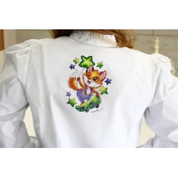 Wasserlösliches Kreuzstich-Set "Fuchs-Skateboarder" SV-803