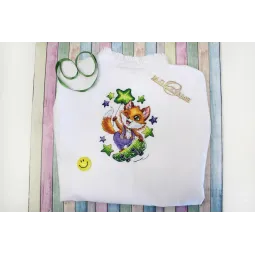 Набор для вышивания крестом водорастворимой канвой "Лиса-скейтбордист" SV-803