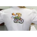 Water-soluble canvas cross stitch kit "Bunny cyclist" SV-804
