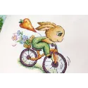 Kit de point de croix sur toile hydrosoluble "Cycliste lapin" SV-804