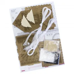Broderie perlée sur base en bois "Maison de thé №2" SO-073