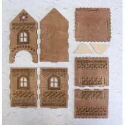 Broderie perlée sur base en bois "Maison de thé №2" SO-073