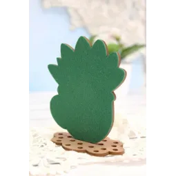 Beaded embroidery on wooden base "Romantic echeveria" SO-076