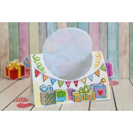 Kryželiu siuvinėjimo rinkinys „Happy Birthday card“ SR-869