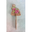 Point de croix sur base en bois "Fleur d'Ester" SO-081